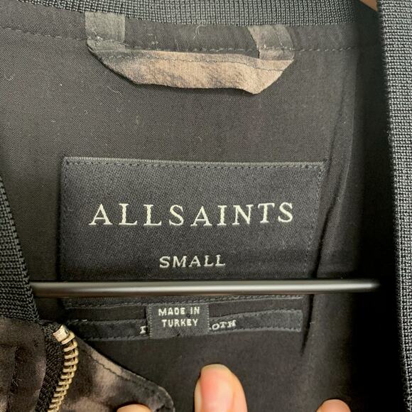 ALLSAINTS Sinai Leopard Print Silk Bomber Jacket Womens Small - Picture 6 of 16